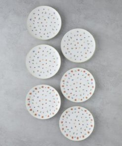 Home Lilyum Porselen 6'lı Pasta Seti 21 cm Renkli