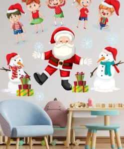 Noel Baba ve Sevimli Çocuklar Çocuk Odası Stickeri