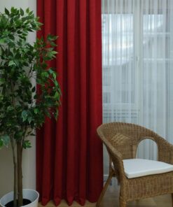Depo Home Taç Kırmızı Düz Renk Pileli Fon Perde 1/2 5 Normal (Orta) Pile Tek Kanat TACPTKFONPERDE002, Kırmızı, 100 x 250