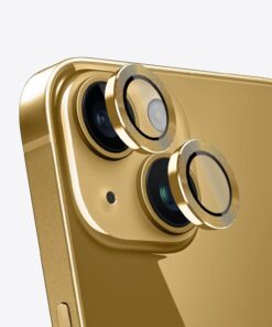 [2 Adet] iPhone 14 /iPhone 14 Plus için Kamera Lens Koruyucu, Metal 9H Temperli Cam Lens Kamera Koruyucu Apple iPhone 14 ve Apple iPhone 14 Plus Kamera Koruyucu [Çizilmez] (Gold)