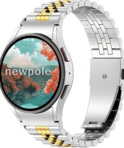 Samsung Galaxy Watch 7/6/5/4/FE 44mm 40mm/ Watch 6 Classic 47mm 43mm/Watch 5 Pro 45mm ile Uyumlu Kordon Baklalı Çelik Kordon Kopma Karşıtı 20mm Kordon