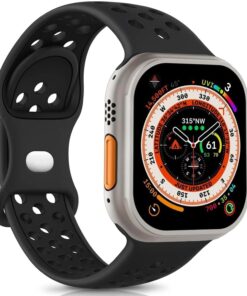Apple Watch Series 9 41mm için Kordon Rainbow Band Siyah [Watch Series 9 41mm ile Uyumlu Kordon - Siyah]