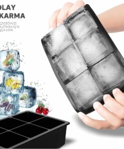 Home Kare Buz Kalıbı | Çok Amaçlı Buz Küpü Kalıbı | | Kare Buz Küpü Kasesi 6 Bölmeli | Kolay Serbest Bırakma Kahve Ev Yapımı Dondurucu için Buz Kalıpları (1 Adet)
