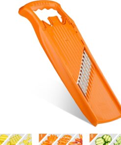 Wave-Waffle PowerLine Crinkle Cut Vegetable Slicer (Turuncu) • Sebzeler için Dalgalı Mandolin • Dalga/Waffle/Kırışık Kesim • Kafes Patates için Patates Dilimleyici