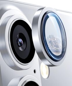 Trend iPhone 16 ve iPhone 16 Plus Uyumlu Kamera Camı Lens Koruyucu Halka Set - Siyah Titanyum