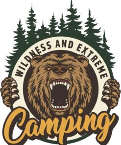 Aksesuar Off Road Camping Off Road Kamp Sticker Ayı Bear Sticker 10 x 8 cm