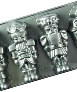 Ware Pişirme Kalıbı Nutcracker Cakelet Pan Alüminyum Gri, 35,6 cm x 17,5 cm, NW 92977