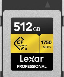 512GB Profesyonel CFexpress Tip B Hafıza Kartı GOLD Serisi, 1750MB/s'ye Kadar Okuma, Ham 8K Video Kaydı, PCIe 3.0 ve NVMe'yi destekler (LCXEXPR512G-RNENG)