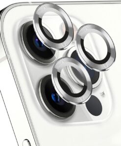 Ekran Koruyucu Apple iPhone 15 Pro Max için Tekli Kamera Lens Koruma Camı Gümüş [iPhone 15 Pro Max ile Uyumlu Ekran Koruyucu - Gümüş]