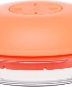 Turuncu Plastik Kapaklı Şeffaf Cam Buharda Pişirici, 2.8 Litre