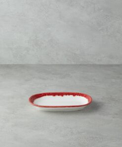 Home Larry Porselen Kayık Tabak 24 cm Kırmızı