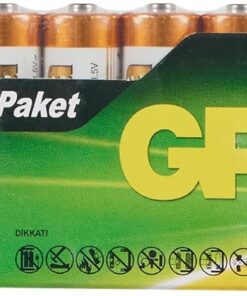 Batteries GP15AU Ultra Alkalin LR6/E91/AA Kalem Pil, 1.5 Volt, 12'li Paket, Bakır/Siyah/Beyaz