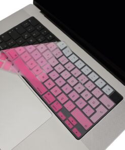 Macbook Air Pro M1-M2-M3 Klavye Koruyucu (Türkçe Q) TouchID'li A2681 A3113 A2941 A3114 A2442 A2779 A2992 A2918 A2485 A2780 A2991 ile Uyumlu Gradient Pembe