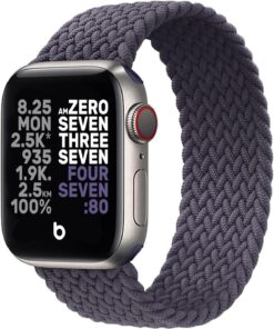 Tüm Apple Watch Serileri ile Uyumlu Yumuşak ve Kullanışlı Solo Loop Esnek Örgü Kordon
