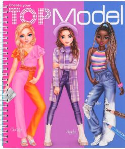 12447 Create your TopModel – Boyama kitabı seti, 40 sayfa, moda kıyafetler tasarlamak için
