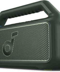 by Anker Boom 2 Bluetooth Hoparlör, 24 Saat Çalışma Süresi, 80W, RGB, 2.1 Stereo, IPX7, BassUp 2.0, Özelleştirilebilir EQ, Yeşil