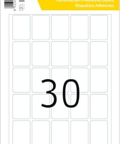 2205 Mini Ev Eşyası Etiketleri 19 x 27 mm, 15 Yaprak, Kağıt, Mat Kendinden Yapışkanlı,Çok Amaçlı Etiketler, 450 Yapışkan Etiket, Beyaz