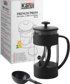 350 ml Cam French Press Ölçü Kaşığı Hediyeli - Siyah