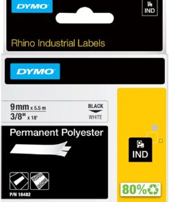 SabitPolyester Şerit 9mmx5,5m Beyaz/Siyah