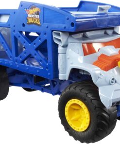 Wheels Monster Trucks Rhino Taşıyıcı Kamyon, 12 adet 1:64 ölçekli Monster Trucks veya 32 adet Hot Wheels araç taşır, fırlatma için rampası bulunur, 3 yaş ve üzeri HFB13