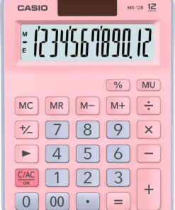 MX-12B-PKLB Açık Pembe+Açık Mavi 12 Hane Masa Üstü Hesap Makinesi