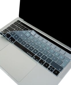 Macbook Pro Klavye Koruyucu (Türkçe Q) 13inç A1706 A1989 A2159-15inç A1707 A1990 ile Uyumlu Ombre Siyah Gri
