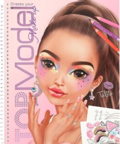13144 Create Your Top Model Boyama Kitabı, Güzellik ve Makyaj Görünümleri Oluşturmak İçin 20 Sayfa, Dahil Çıkartma sayfası, çok renkli, tek beden