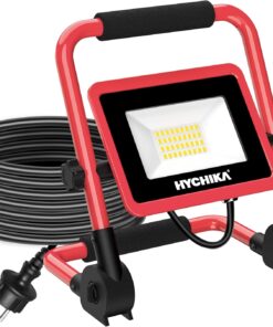 LED şantiye projektörü, 30 W spot, taşınabilir çalışma lambası, 3000 lm, 6500 K, soğuk beyaz, IP65 su geçirmez, garaj, şantiye, acil durum aydınlatması için, 100 W x 2 yerine geçer [enerji
