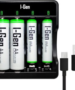 G479 4'lü Pil Şarj Aleti + 2 Adet AA 2700 mAh + 2 Adet AAA 900 mAh Şarjlı Kalem Pilli Set 1.2V Ni-MH