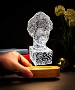 Einstein Büst Tasarımlı Led Lamba Usb Bağlantılı Sarı Işık