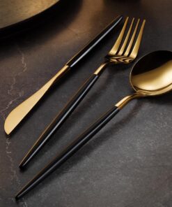 Aryıldız Versay Black Gold 6 Kişilik 36 Parça Çatal Kaşık Bıçak Takımı