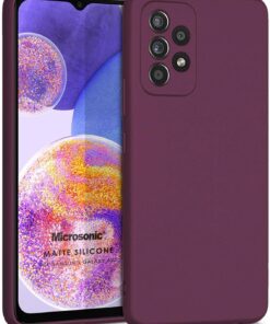 Matte Silicone Samsung Galaxy A23 için Kılıf Mor [Galaxy A23 ile Uyumlu Kılıf - Mor]