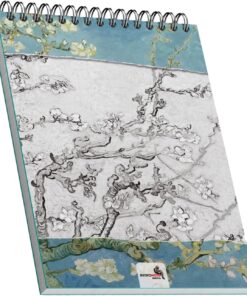 Almond Blossoms, Van Gogh 1890, A5 Eskiz Defter II, Çizgisiz, 100 Sayfa, 100 gram, Beyaz Renk, Spiralli, Sketchbook