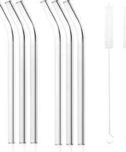 8 Parça Cam Pipet Seti - 6 Adet Eğimli Cam Pipet - 2 Adet Pipet Temizleme Fırçası - Isıya Darbelere Dayanıklı Yıkanabilir