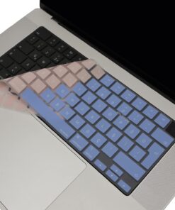 Macbook Air Pro M1-M2-M3, Klavye Kılıfı (Türkçe Q) R.Powder A2681 A3113, A2941 A3114, A2442 A2779 A2992 A2918, A2485 A2780 A2991 ile Uyumlu Mavi Pembe