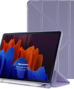 Samsung Galaxy Tab S9 Ultra X910 için Kılıf Origami Pencil Lila [Galaxy Tab S9 Ultra X910 ile Uyumlu Kılıf - Lila]