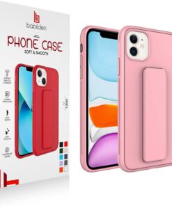 iPhone Mıknatıslı Standlı Darbe Emici Ibola iPhone 11 Kılıf (Kum Pembe)