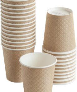 25 adet kraft çift duvarlı kahve bardağı 8 oz, küçük kağıt çay bardakları 250 ml, soğuk ve sıcak içecekler, Waffle Kraft