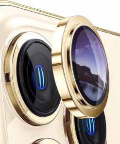 iphone 15 6.1 inc 15 plus 6.7 Kamera Koruma Lensi Alüminyum Çerçeveli Safir 9H Cam iphone 15-15 plus gold