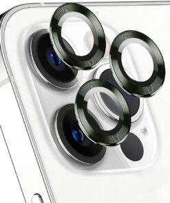 Apple iPhone 13 Pro Tekli Kamera Lens Koruma Camı Koyu Yeşil [iPhone 13 Pro ile Uyumlu Ekran Koruyucu]
