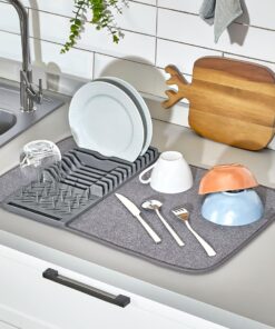 Üstü Bulaşıklık Bulaşık Kurutma Matı Süzgeci Katlanır Plastik Sepeti Kurulama Bezi Örtüsü Kurutmalık Katlanabilir Tabaklık Süzgeçleri