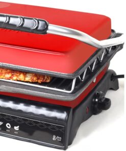 Dökümix Ultra Plus Organik Demir Döküm Izgara& Tost Makinası KIRMIZI Izgara Aparatlı,Fırçalı,Yağdanlık