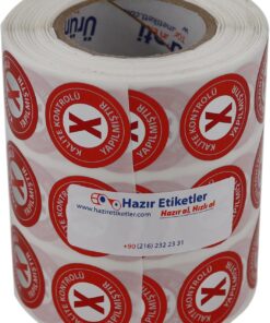 etiketler , hazır al hızlı al PP Metalize Kalite Kontrolü Yapılmıştır Ret Etiketi 25mm Çap 2500 Adet Yan Yana 3 lü