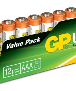 Batteries GP24AU Ultra Alkalin LR03/E92/AAA İnce Kalem Pil, 1.5 Volt, 12'li Paket, Bakır/Siyah/Beyaz