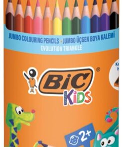Kids Evolution Üçgen Jumbo Boya Kalemi 13'lü Metal Tüp, Üçgen Tasarım, Kıymık Oluşturmaz, Çiğnemeye Karşı Dayanıklı
