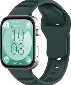 Huawei Watch Fit 3 İle Uyumlu Rugged Silikon Kordon Premium Kalitede Rahat ve Yumuşak Bileği Rahatsız Etmeyen Deformasyona Dayanıklı Bilek Ölçüsüne Göre Ayarlanabilen Spor Kayış