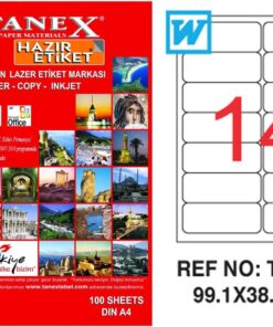 Tw-2014 99.1x38.1 mm Lazer Etiket 100 Lü Paket