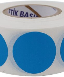 etiketler , hazır al hızlı al PP Opak Daire İşaretleme Etiketi Rulo Etiket, 30mm x 30mm Çap 1000 Adet, Yuvarlak Mavi Renkli Zemin Baskılı Kontrol Etiketi, Endüstriyel ve Masaüstü Barkod yazıcılar ile uyumludur. (Mavi)