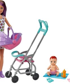 Skipper® Bebek Bakıcısı™ Mor Saçlı Bebek ve Oyun Seti, 3Y+, GXT34