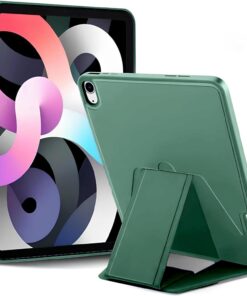 iPad Tablet İle Uyumlu Kılıf Lüks Kadife İç Kaplamalı Suni Deri Mıknatıslı Standlı Tablet Arka Kapak (Yeşil, iPad Air 10.9 inç/iPad 10.Nesil 10.9)